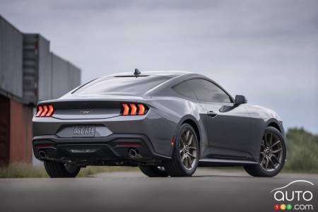 2024 Ford Mustang coupe, three-quarters rear